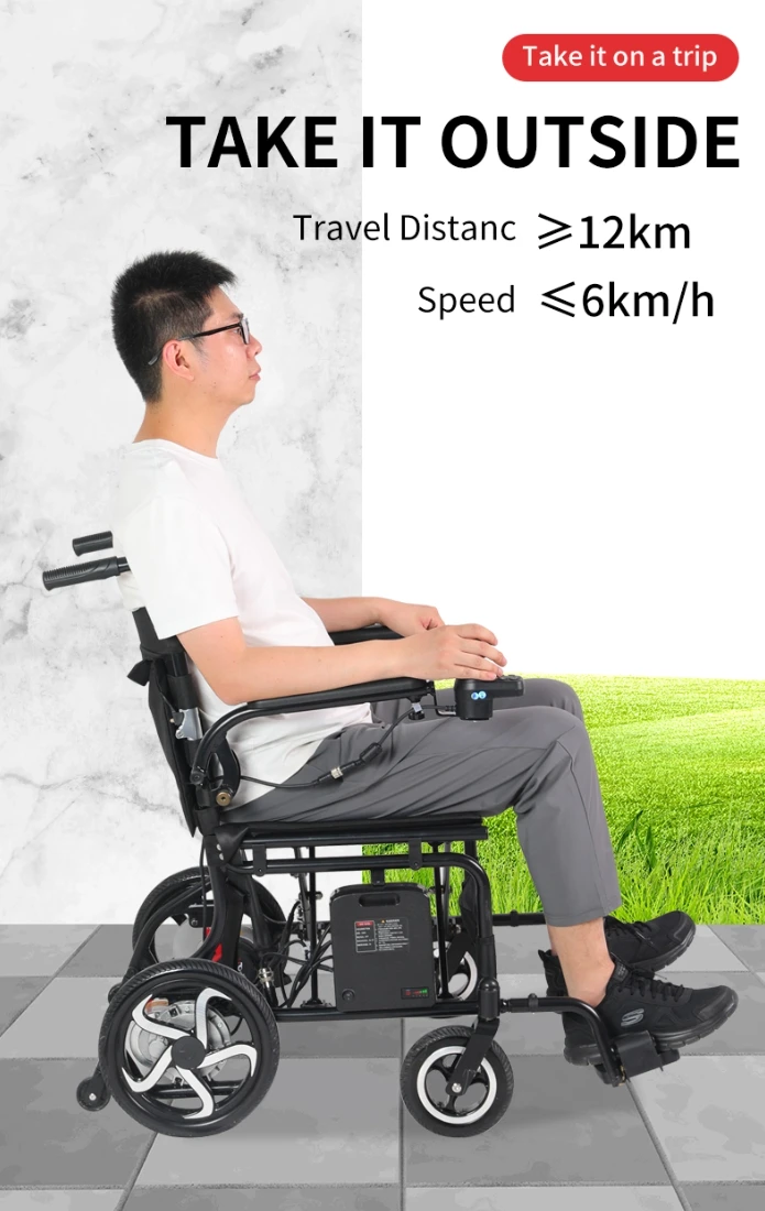 2024 Carbon Fibre Travel Folding Power Electric Ultra Lightweight Wheelchair for Sale1