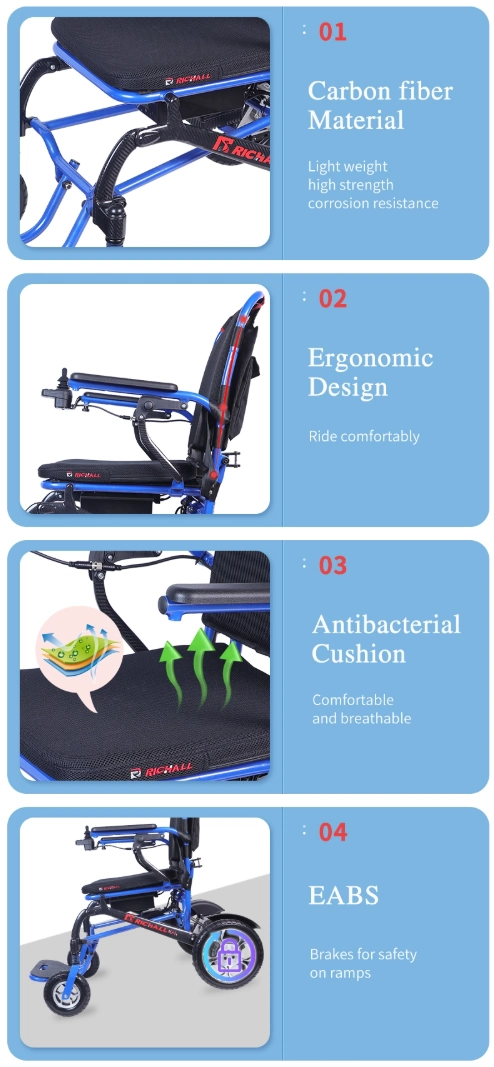 Folding Carbon Fiber Electric Wheelchair to Disabled Lightweight4