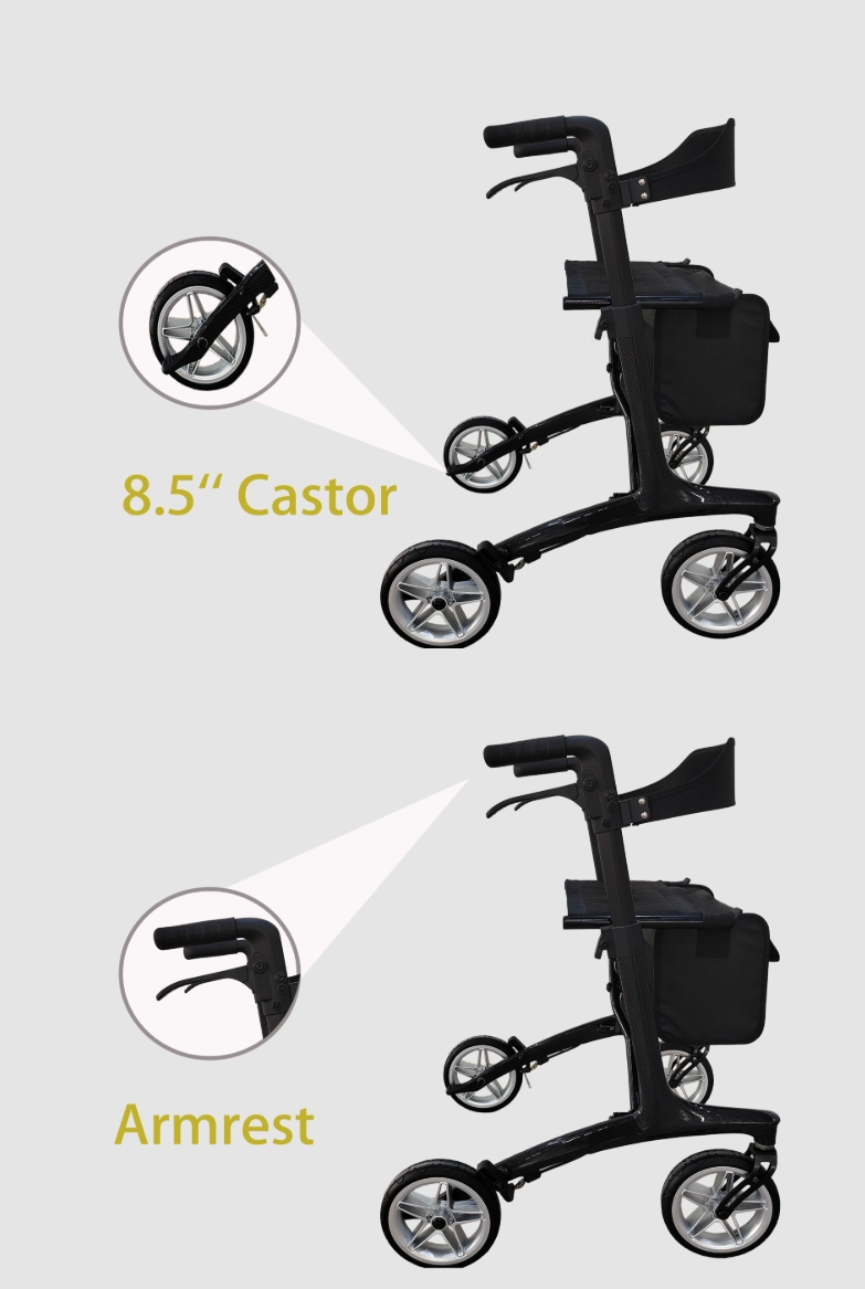 Manual Wheelchair Trolley walker Medical Care Adult Elderly Foldable walker With Seat1