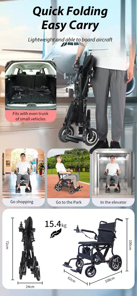 RC W3902 Ultra Light Electric Wheelchair with Easy Folding (1)