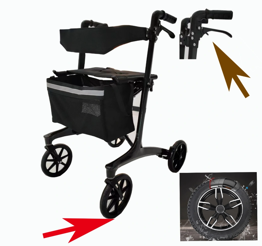 RL--1901 RICHALL Walking Aid Carbon Fiber Walkers for Seniors With Seat Foldable